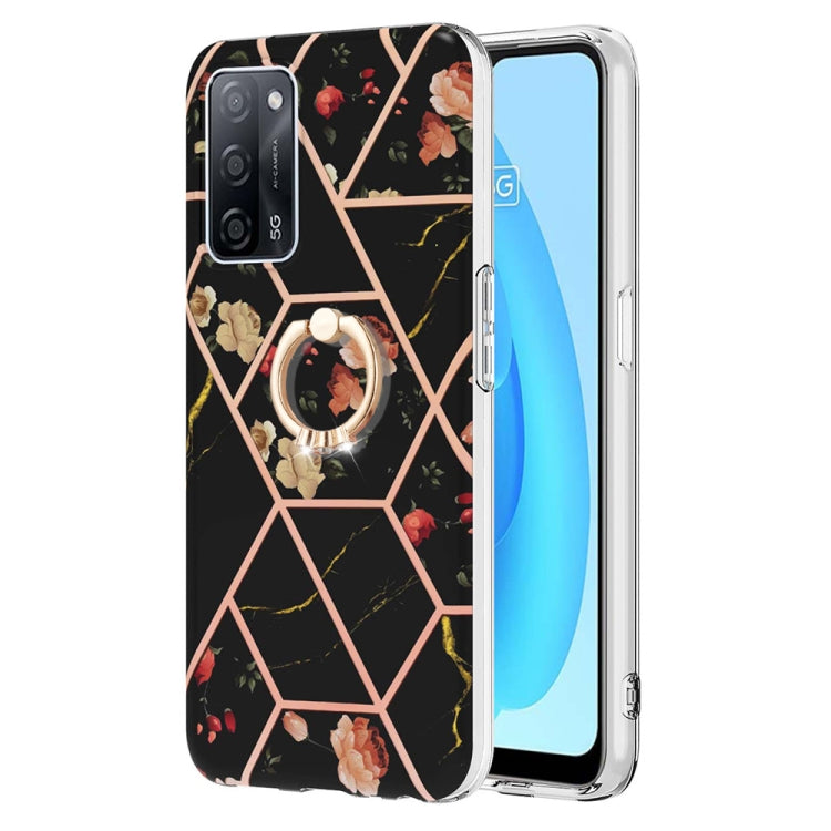 Splicing Marble Flower Pattern TPU Ring Holder Case, For OPPO A15 / A15s, For OPPO A53s 5G / A55 5G / A54 4G, For OPPO A74 5G / A93 5G / A54 5G, For OPPO A94 5G / A95 5G, For OPPO Realme 8i, For OPPO Realme 9 Pro+ 5G, For OPPO Realme 9 Pro 5G