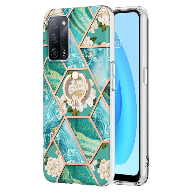 Splicing Marble Flower Pattern TPU Ring Holder Case, For OPPO A15 / A15s, For OPPO A53s 5G / A55 5G / A54 4G, For OPPO A74 5G / A93 5G / A54 5G, For OPPO A94 5G / A95 5G, For OPPO Realme 8i, For OPPO Realme 9 Pro+ 5G, For OPPO Realme 9 Pro 5G