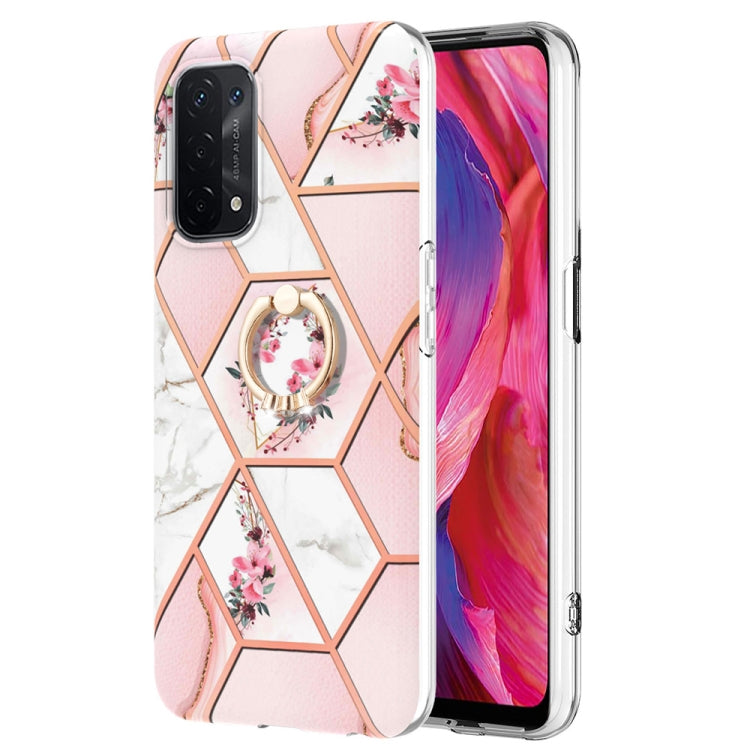 Splicing Marble Flower Pattern TPU Ring Holder Case, For OPPO A15 / A15s, For OPPO A53s 5G / A55 5G / A54 4G, For OPPO A74 5G / A93 5G / A54 5G, For OPPO A94 5G / A95 5G, For OPPO Realme 8i, For OPPO Realme 9 Pro+ 5G, For OPPO Realme 9 Pro 5G