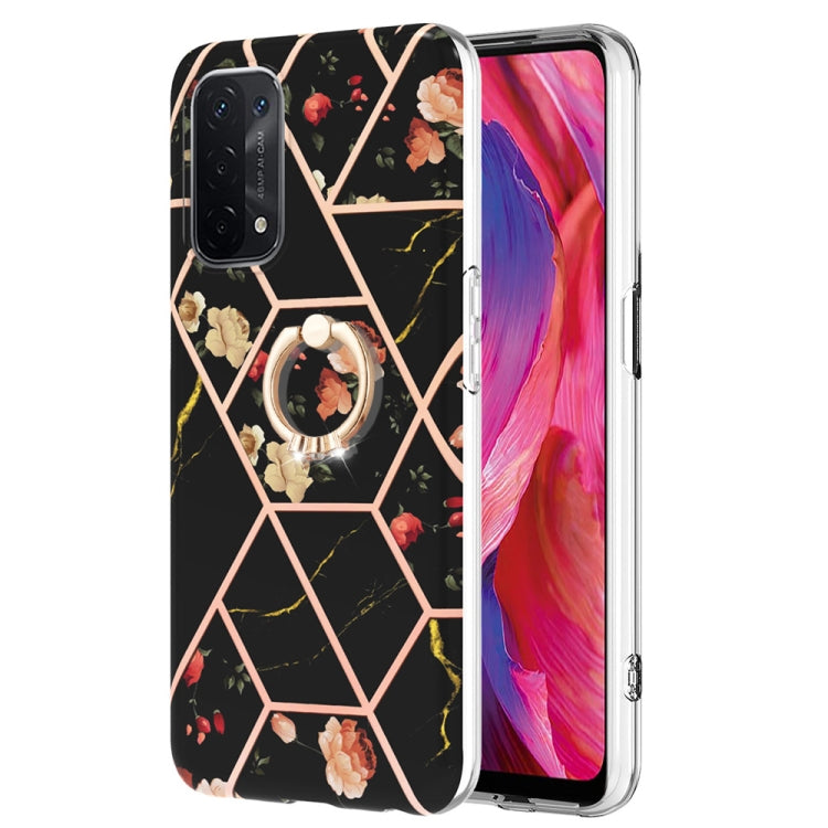 Splicing Marble Flower Pattern TPU Ring Holder Case, For OPPO A15 / A15s, For OPPO A53s 5G / A55 5G / A54 4G, For OPPO A74 5G / A93 5G / A54 5G, For OPPO A94 5G / A95 5G, For OPPO Realme 8i, For OPPO Realme 9 Pro+ 5G, For OPPO Realme 9 Pro 5G