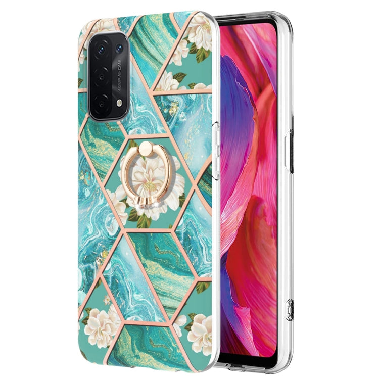 Splicing Marble Flower Pattern TPU Ring Holder Case