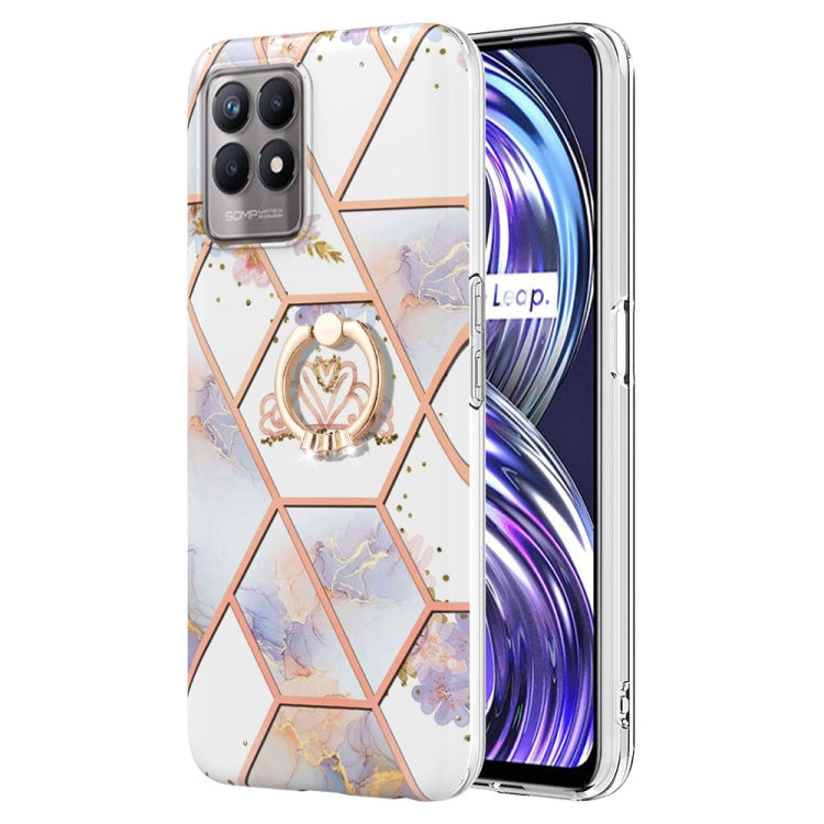 Splicing Marble Flower Pattern TPU Ring Holder Case, For OPPO A15 / A15s, For OPPO A53s 5G / A55 5G / A54 4G, For OPPO A74 5G / A93 5G / A54 5G, For OPPO A94 5G / A95 5G, For OPPO Realme 8i, For OPPO Realme 9 Pro+ 5G, For OPPO Realme 9 Pro 5G