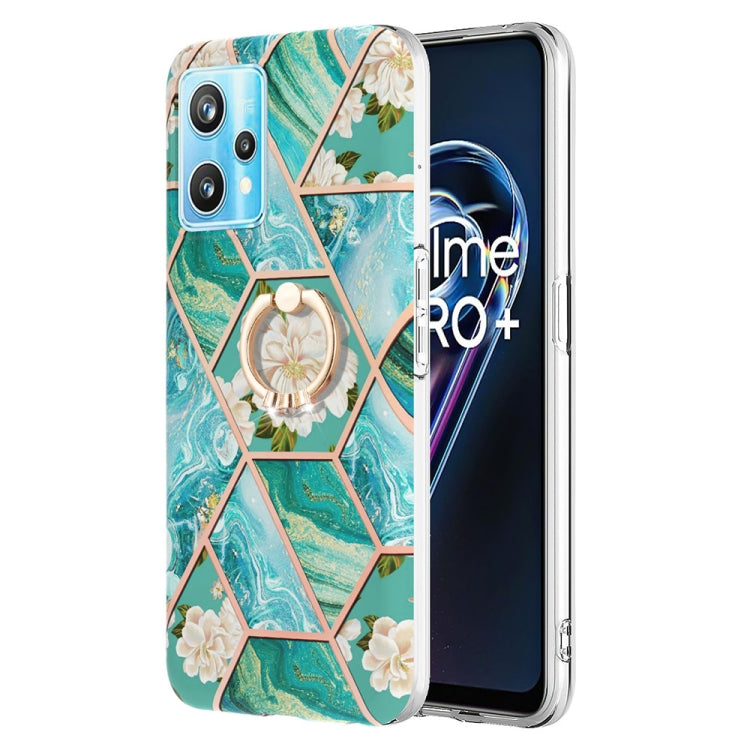 Splicing Marble Flower Pattern TPU Ring Holder Case, For OPPO A15 / A15s, For OPPO A53s 5G / A55 5G / A54 4G, For OPPO A74 5G / A93 5G / A54 5G, For OPPO A94 5G / A95 5G, For OPPO Realme 8i, For OPPO Realme 9 Pro+ 5G, For OPPO Realme 9 Pro 5G