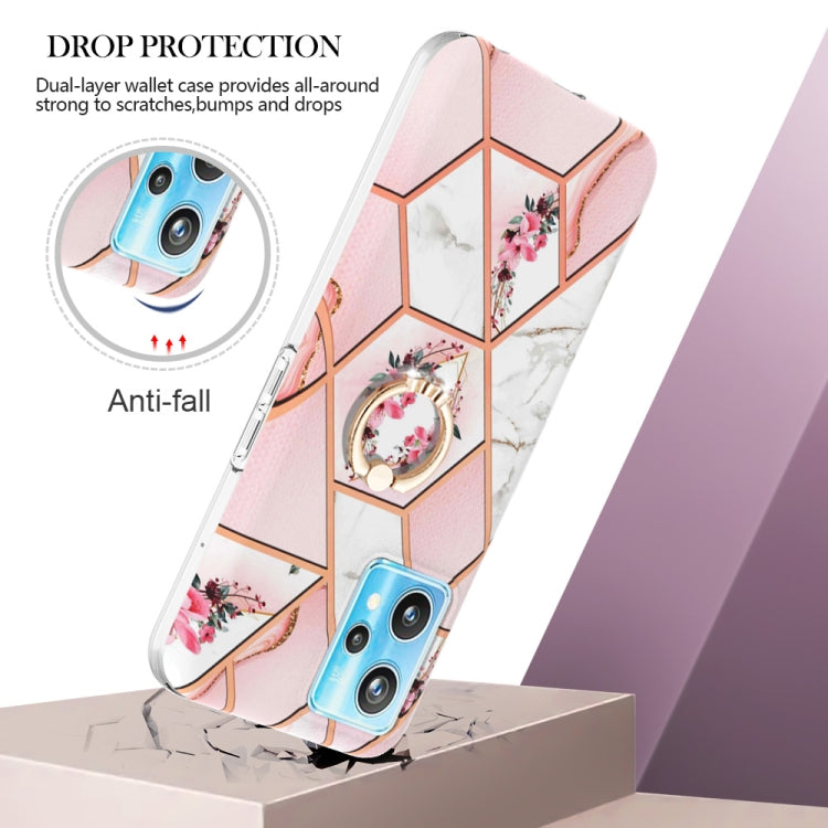 Splicing Marble Flower Pattern TPU Ring Holder Case