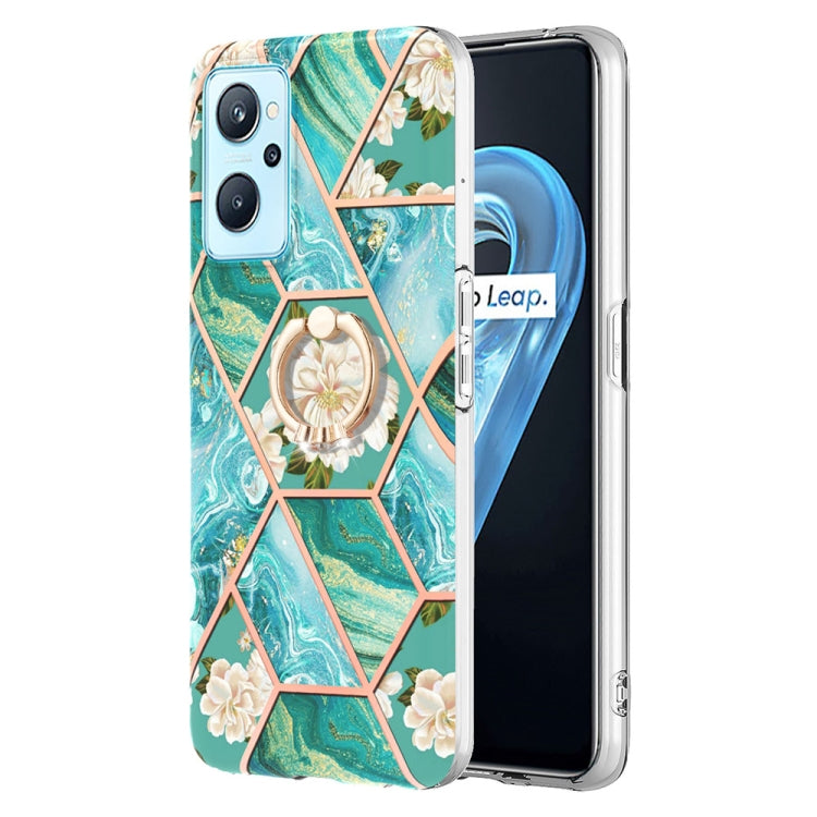 Splicing Marble Flower Pattern TPU Ring Holder Case, For OPPO A15 / A15s, For OPPO A53s 5G / A55 5G / A54 4G, For OPPO A74 5G / A93 5G / A54 5G, For OPPO A94 5G / A95 5G, For OPPO Realme 8i, For OPPO Realme 9 Pro+ 5G, For OPPO Realme 9 Pro 5G