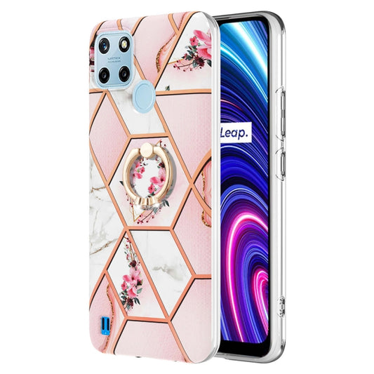 Splicing Marble Flower Pattern TPU Ring Holder Case, For OPPO Realme C21Y, For OPPO Reno6 5G, For OPPO Reno6 Pro+ 5G / Reno6 Pro