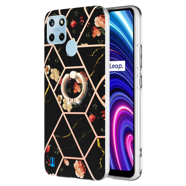 Splicing Marble Flower Pattern TPU Ring Holder Case, For OPPO Realme C21Y, For OPPO Reno6 5G, For OPPO Reno6 Pro+ 5G / Reno6 Pro