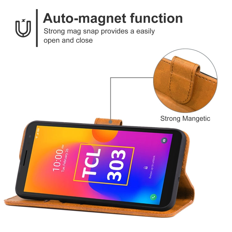 Leather Phone Case, For TCL 303