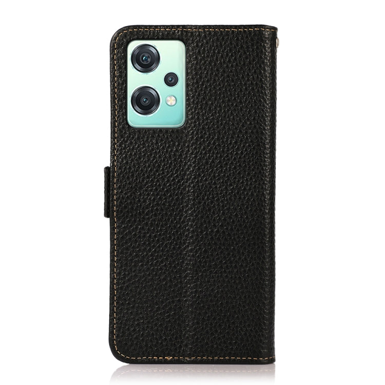 KHAZNEH Side-Magnetic Litchi Genuine Leather RFID Phone Case