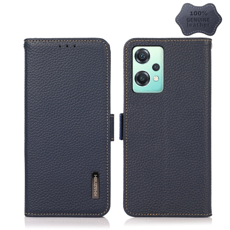 KHAZNEH Side-Magnetic Litchi Genuine Leather RFID Phone Case, For OnePlus Nord CE 2 Lite 5G, For OPPO K10 5G, For OPPO K10 Pro 5G, For vivo S15e