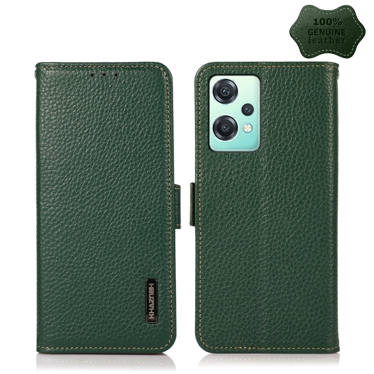 KHAZNEH Side-Magnetic Litchi Genuine Leather RFID Phone Case, For OnePlus Nord CE 2 Lite 5G, For OPPO K10 5G, For OPPO K10 Pro 5G, For vivo S15e