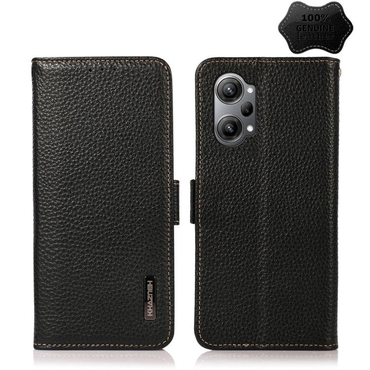 KHAZNEH Side-Magnetic Litchi Genuine Leather RFID Phone Case, For OnePlus Nord CE 2 Lite 5G, For OPPO K10 5G, For OPPO K10 Pro 5G, For vivo S15e