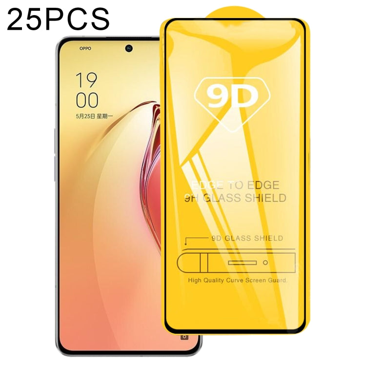 25 PCS 9D Full Glue Screen Tempered Glass Film, For OnePlus Nord 2T / Nord 2 5G (25 PCS), For OPPO Reno8 Pro (25 PCS), For OPPO Reno8 Pro+ (25 PCS)