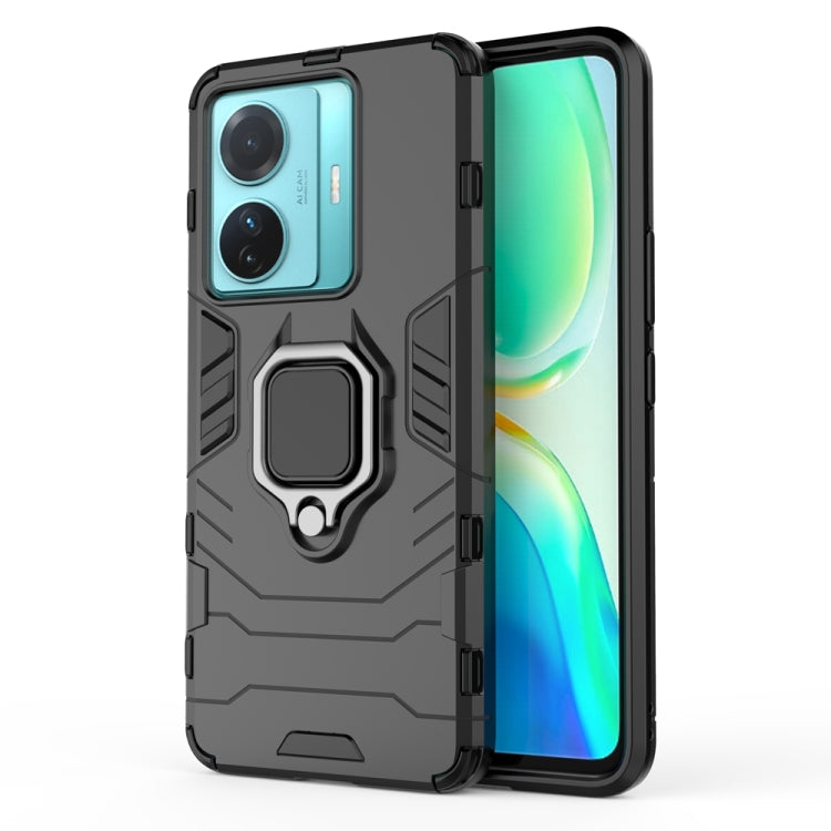 Shockproof PC + TPU Phone Case with Magnetic Ring Holder