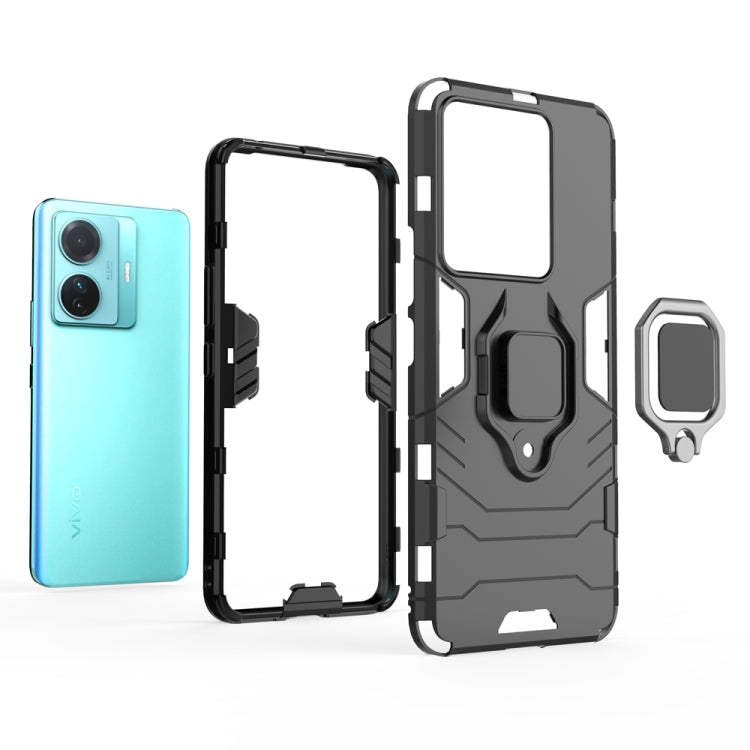 Shockproof PC + TPU Phone Case with Magnetic Ring Holder