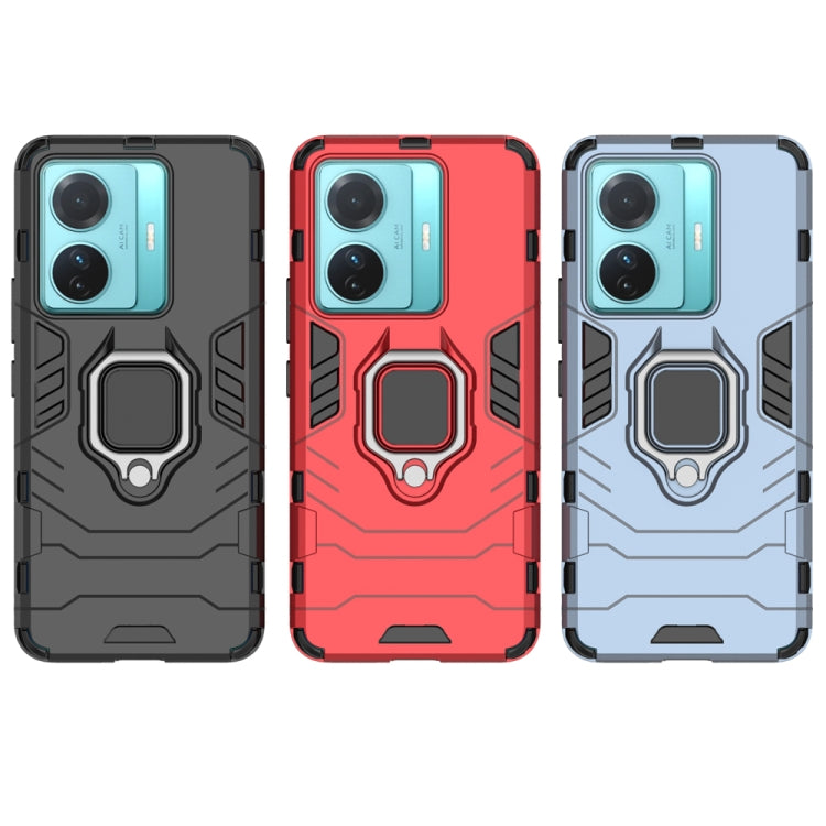 Shockproof PC + TPU Phone Case with Magnetic Ring Holder