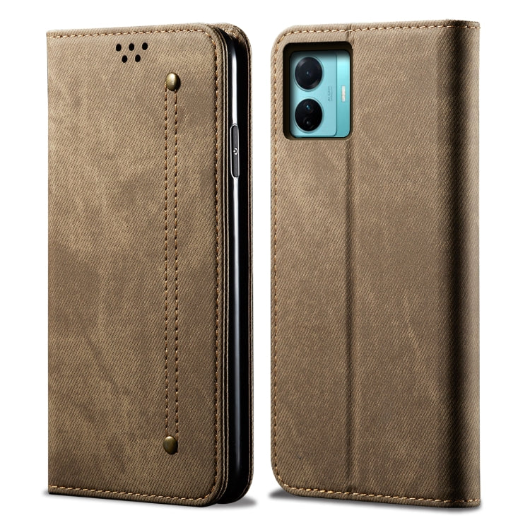 Denim Texture Leather Phone Case, For OnePlus Nord 2T, For vivo S15e / T1 5G Snapdragon 778G, For Xiaomi 12 Lite