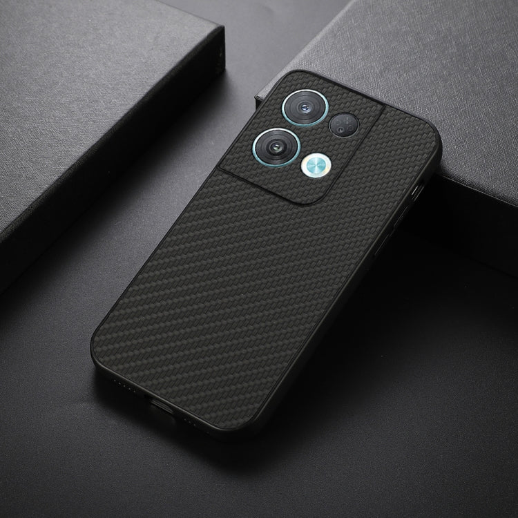 Carbon Fiber Texture Shockproof Protective Phone Case, For OPPO Reno8