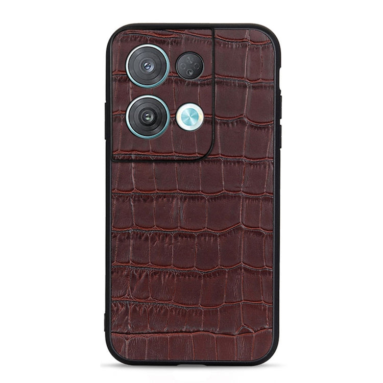 Crocodile Texture Genuine Leather Phone Case, For OPPO Reno8, For OPPO Reno8 Pro, For OPPO Reno8 Pro+