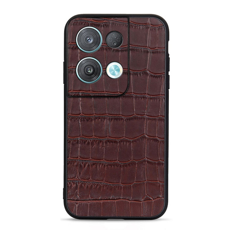 Crocodile Texture Genuine Leather Phone Case, For OPPO Reno8, For OPPO Reno8 Pro, For OPPO Reno8 Pro+