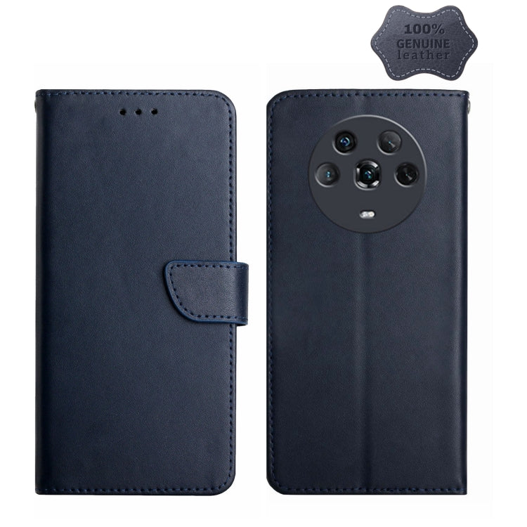 Genuine Leather Fingerprint-proof Horizontal Flip Phone Case