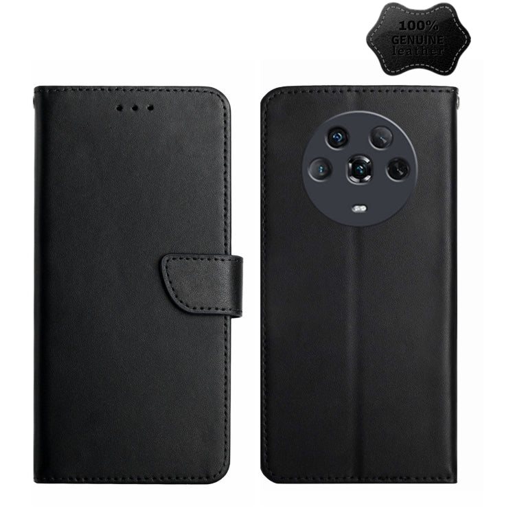 Genuine Leather Fingerprint-proof Horizontal Flip Phone Case