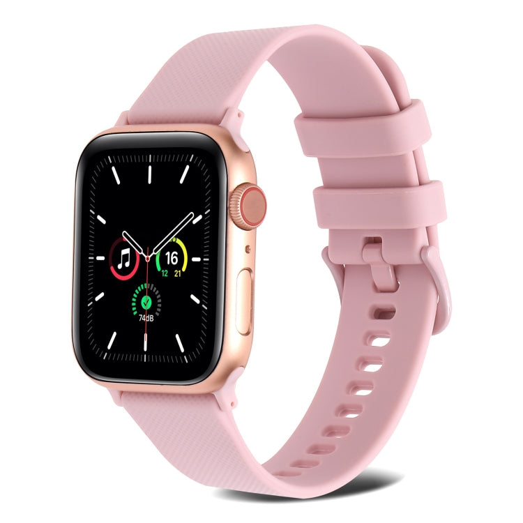 Plain Weave Silicone Watch Band For Apple Watch Series, 7 41mm / 6&amp;SE&amp;5&amp;4 40mm / 3&amp;2&amp;1 38mm, 7 45mm / 6&amp;SE&amp;5&amp;4 44mm / 3&amp;2&amp;1 42mm