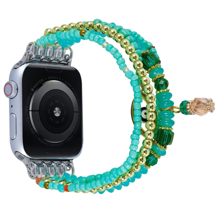 Eye Bead Chain Watch Band For Apple Watch Series, 7 41mm / 6&amp;SE&amp;5&amp;4 40mm / 3&amp;2&amp;1 38mm, 7 45mm / 6&amp;SE&amp;5&amp;4 44mm / 3&amp;2&amp;1 42mm