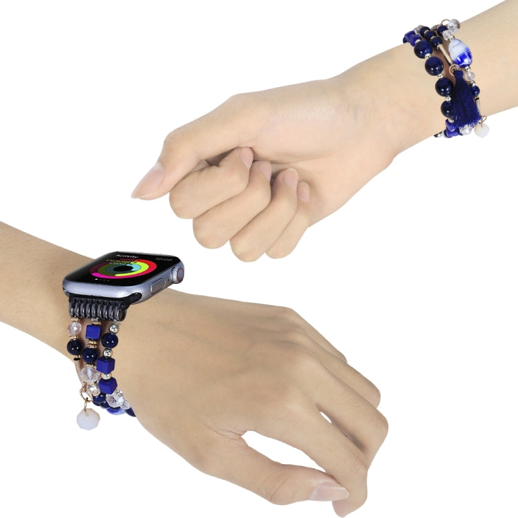 Round Bead Chain Watch Band For Apple Watch Series, 7 41mm / 6&amp;SE&amp;5&amp;4 40mm / 3&amp;2&amp;1 38mm, 7 45mm / 6&amp;SE&amp;5&amp;4 44mm / 3&amp;2&amp;1 42mm