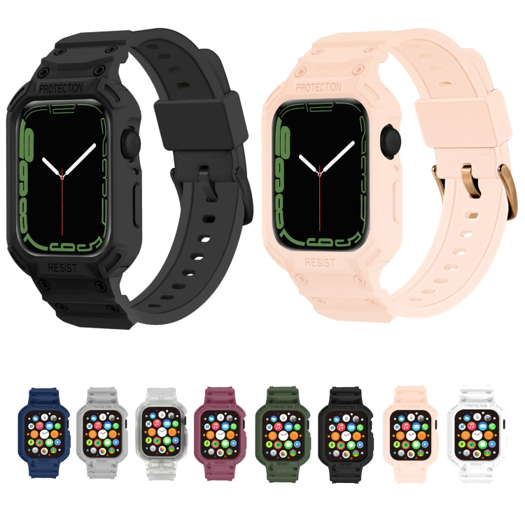 Integrated TPU Watch Band For Apple Watch Series, 7 41mm / 6&amp;SE&amp;5&amp;4 40mm / 3&amp;2&amp;1 38mm, 7 45mm / 6&amp;SE&amp;5&amp;4 44mm / 3&amp;2&amp;1 42mm