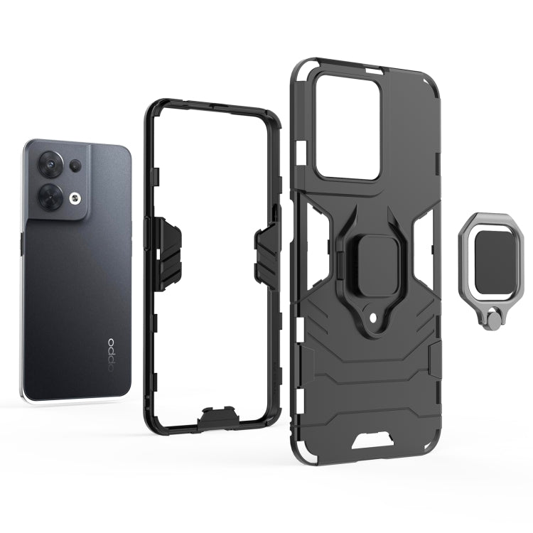 Shockproof PC + TPU Protective Phone Case with Magnetic Ring Holder, For OPPO Reno8, For OPPO Reno8 Pro, For OPPO Reno8 Pro+