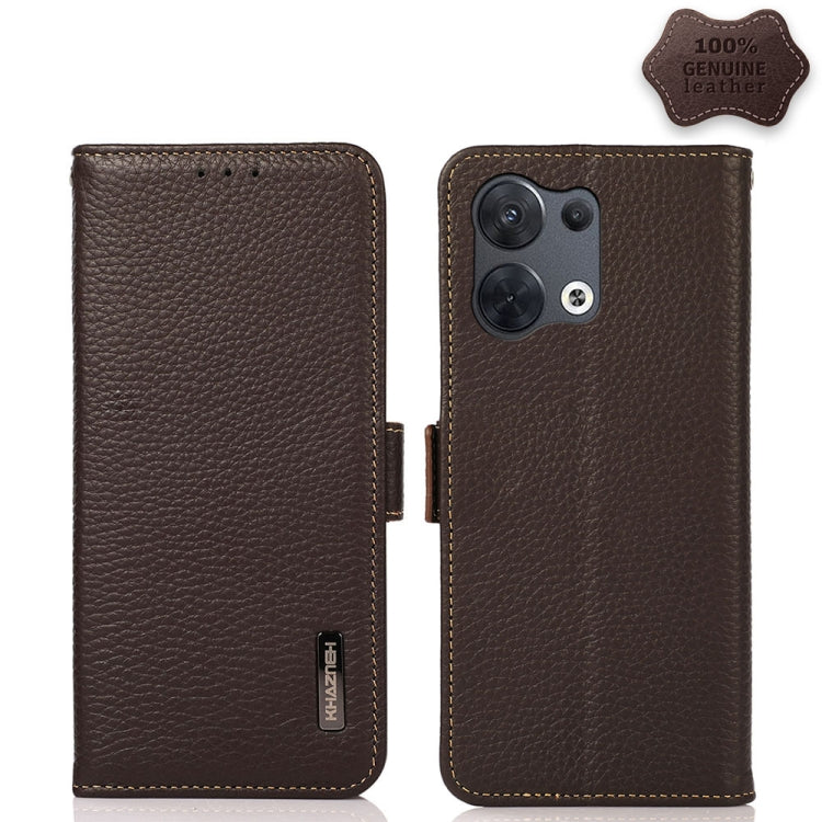 KHAZNEH Side-Magnetic Litchi Genuine Leather RFID Phone Case