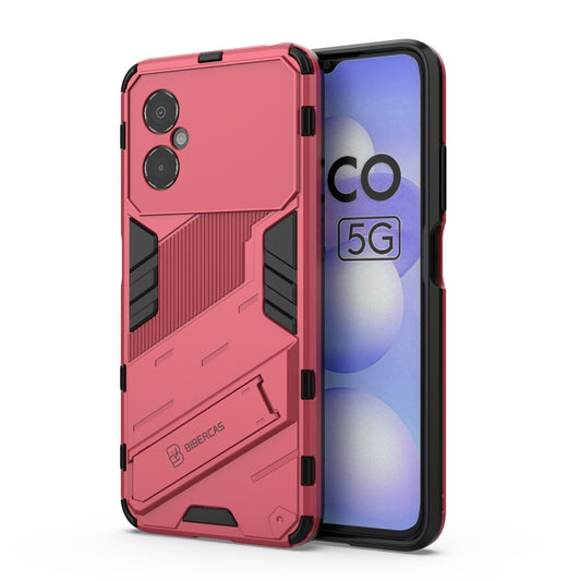 Punk Armor 2 in 1 PC + TPU Shockproof Phone Case with Invisible Holder, For Xiaomi Poco M4 5G
