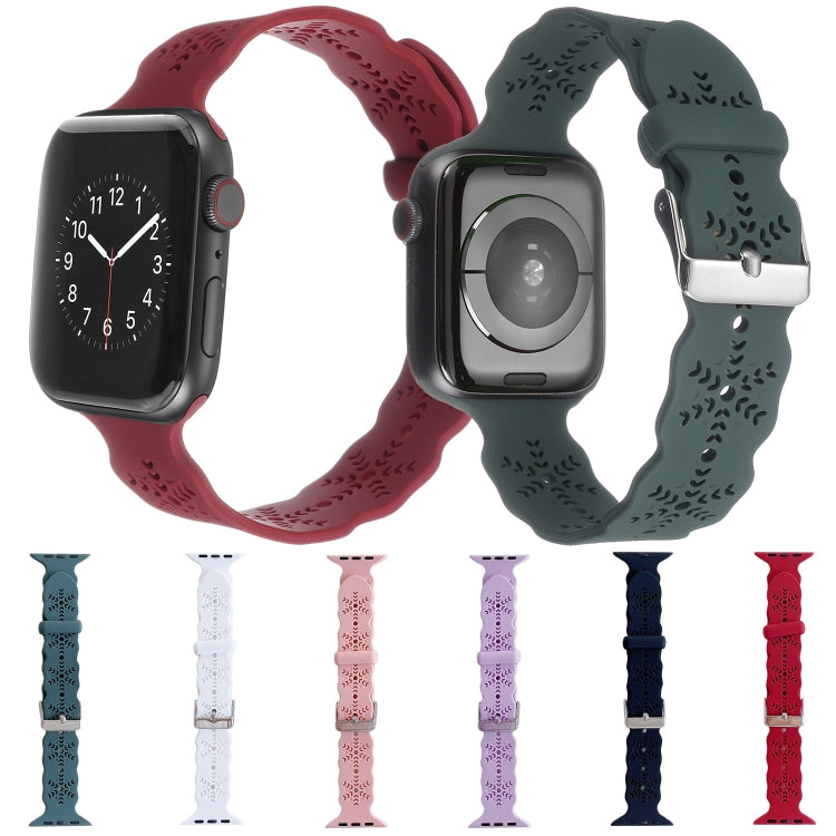 Snowflake Silicone Watch Band For Apple Watch Series, 7 41mm / 6&amp;SE&amp;5&amp;4 40mm / 3&amp;2&amp;1 38mm, 7 45mm / 6&amp;SE&amp;5&amp;4 44mm / 3&amp;2&amp;1 42mm