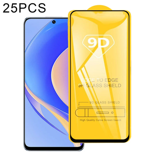 25 PCS 9D Full Glue Screen Tempered Glass Film, For Huawei nova Y90 (25 PCS), For OPPO Reno7 A (25 PCS)