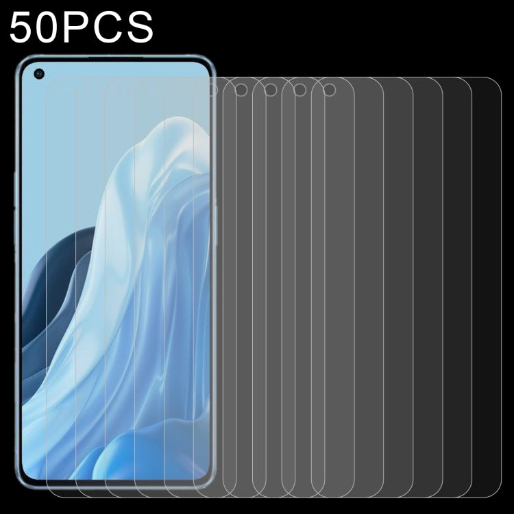 50 PCS 0.26mm 9H 2.5D Tempered Glass Film, For OPPO Reno7 A (50 PCS), For Huawei nova Y90 (50 PCS)