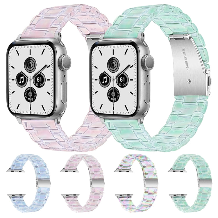 Three-Bead Translucent Watch Band For Apple Watch Series, 7 45mm / 6&amp;SE&amp;5&amp;4 44mm / 3&amp;2&amp;1 42mm, 7 41mm / 6&amp;SE&amp;5&amp;4 40mm / 3&amp;2&amp;1 38mm