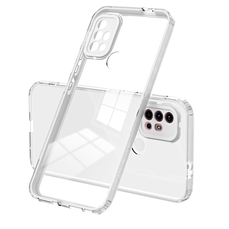 3 in 1 Clear TPU Color PC Frame Phone Case, For OPPO A16 / A16s, For Motorola Moto G10, For Motorola Moto G20, For Motorola Moto G30