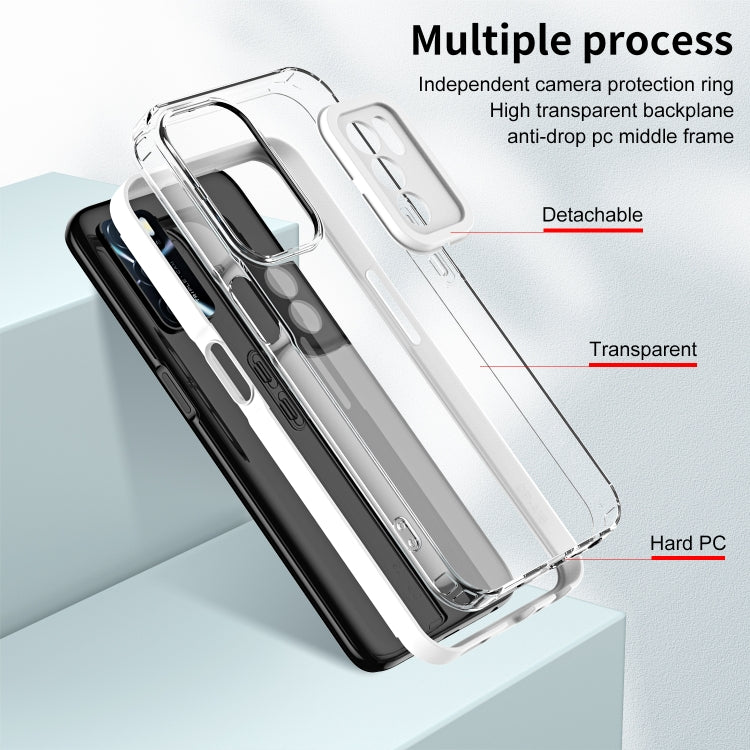 3 in 1 Clear TPU Color PC Frame Phone Case, For OPPO A16 / A16s, For Motorola Moto G10, For Motorola Moto G20, For Motorola Moto G30