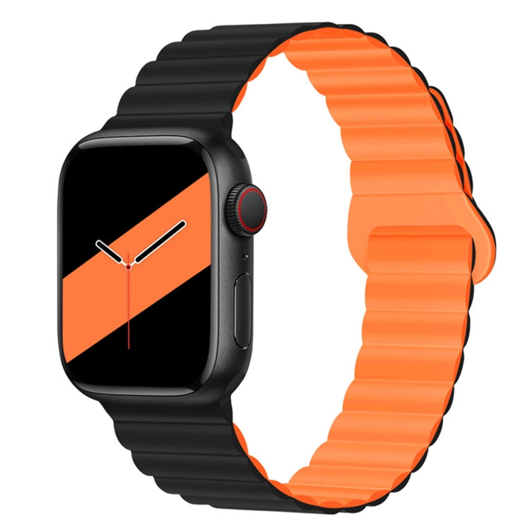 Reverse Buckle Magnetic Silicone Watch Band For Apple Watch Series, 7 45mm / 6&amp;SE&amp;5&amp;4 44mm / 3&amp;2&amp;1 42mm, 7 41mm / 6&amp;SE&amp;5&amp;4 40mm / 3&amp;2&amp;1 38mm