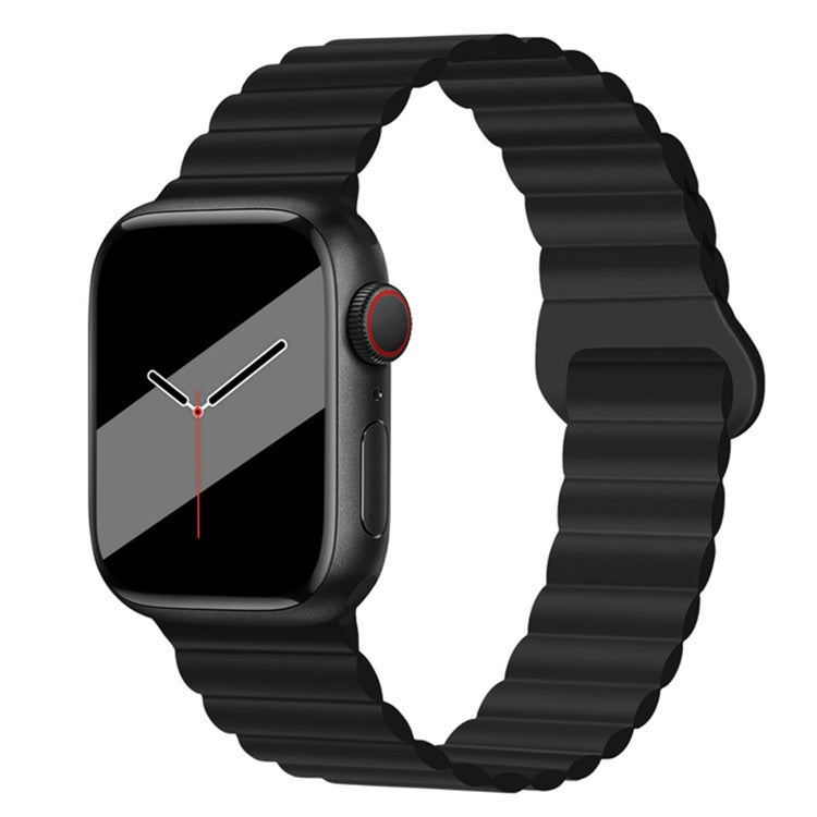 Reverse Buckle Magnetic Silicone Watch Band For Apple Watch Series, 7 45mm / 6&amp;SE&amp;5&amp;4 44mm / 3&amp;2&amp;1 42mm, 7 41mm / 6&amp;SE&amp;5&amp;4 40mm / 3&amp;2&amp;1 38mm