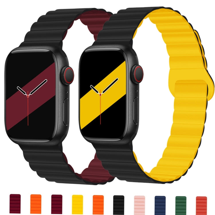 Reverse Buckle Magnetic Silicone Watch Band For Apple Watch Series, 7 45mm / 6&amp;SE&amp;5&amp;4 44mm / 3&amp;2&amp;1 42mm, 7 41mm / 6&amp;SE&amp;5&amp;4 40mm / 3&amp;2&amp;1 38mm