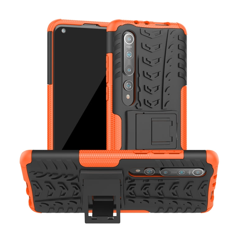 Tire Texture Shockproof TPU+PC Protective Case with Holder, For Xiaomi Mi 10, For Xiaomi 10 Pro, For Xiaomi CC9 Pro, For Xiaomi Redmi Note 8T