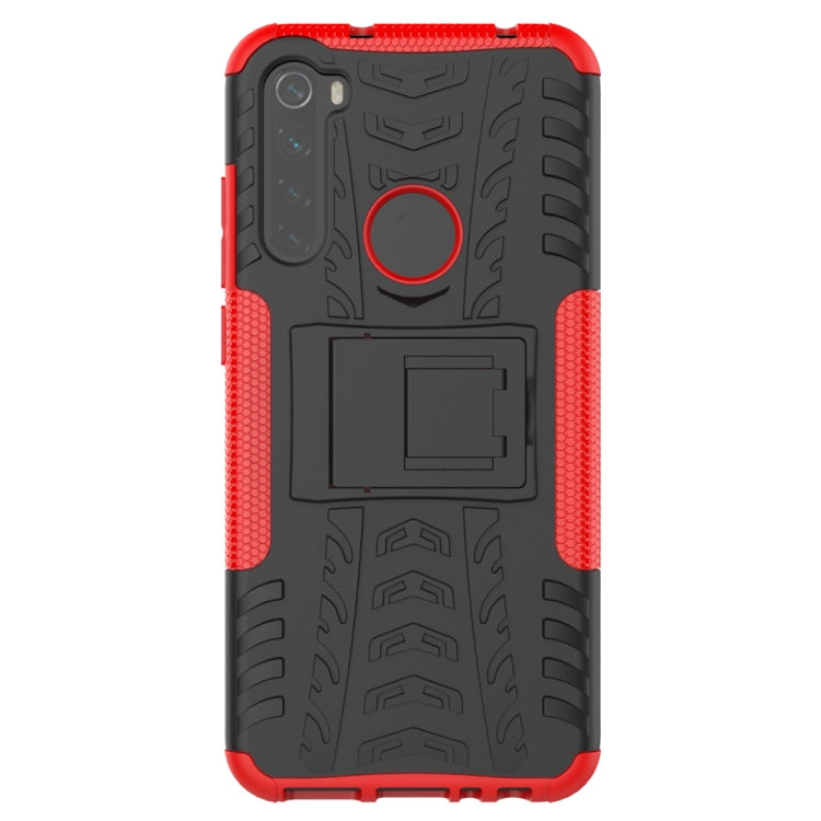 Tire Texture Shockproof TPU+PC Protective Case with Holder, For Xiaomi Redmi Note 8T, For Galaxy A51, For Galaxy A71, For Galaxy Note 10 Lite, For Galaxy S20+, For Galaxy S20 Ultra, For Galaxy A01, For OPPO Realme XT