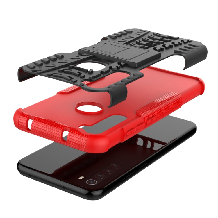 Tire Texture Shockproof TPU+PC Protective Case with Holder, For Xiaomi Redmi Note 8T, For Galaxy A51, For Galaxy A71, For Galaxy Note 10 Lite, For Galaxy S20+, For Galaxy S20 Ultra, For Galaxy A01, For OPPO Realme XT