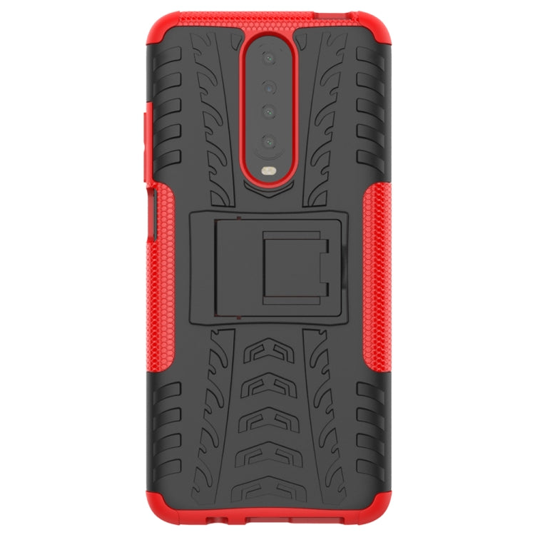 Tire Texture Shockproof TPU+PC Protective Case with Holder, For Xiaomi Redmi K30, For Galaxy A51, For Galaxy A71, For Galaxy Note 10 Lite