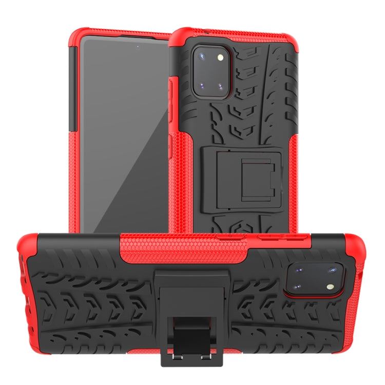 Tire Texture Shockproof TPU+PC Protective Case with Holder, For Xiaomi Redmi K30, For Galaxy A51, For Galaxy A71, For Galaxy Note 10 Lite