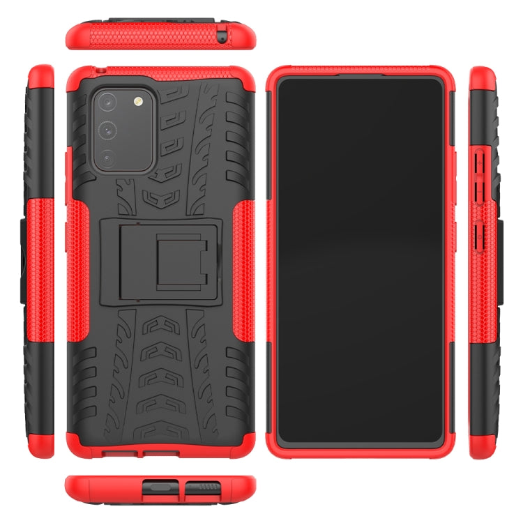 Tire Texture Shockproof TPU+PC Protective Case with Holder, For Galaxy S10e, For Galaxy S20, For Galaxy S20+, For Galaxy S20 Ultra