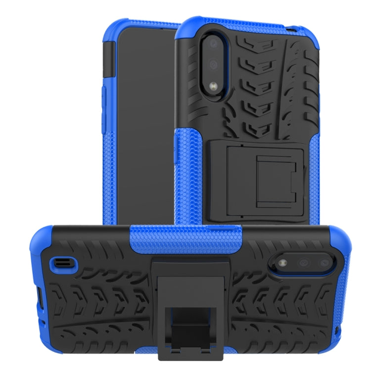 Tire Texture Shockproof TPU+PC Protective Case with Holder, For Xiaomi Redmi Note 8T, For Galaxy A51, For Galaxy A71, For Galaxy Note 10 Lite, For Galaxy S20+, For Galaxy S20 Ultra, For Galaxy A01, For OPPO Realme XT