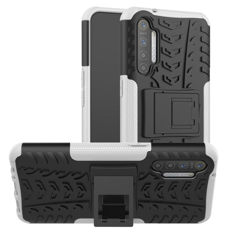 Tire Texture Shockproof TPU+PC Protective Case with Holder, For Galaxy A01, For Motorola One Macro, For OPPO Realme XT, For Motorola G8 Play